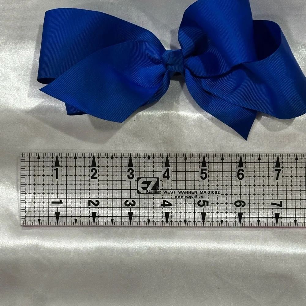 TWO Royal Blue Grosgrain Hair Bows for Kids -bundle w/ others & save on shipping